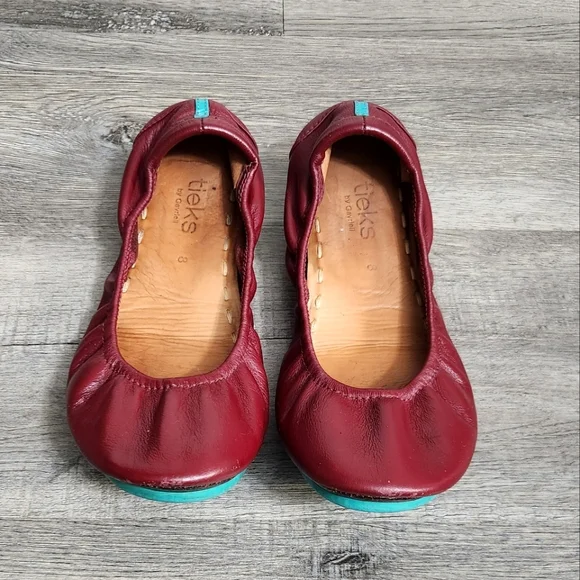 Tieks Gavrieli Ballet Flats Burgundy Red Leather Flats - Picture 4 of 15
